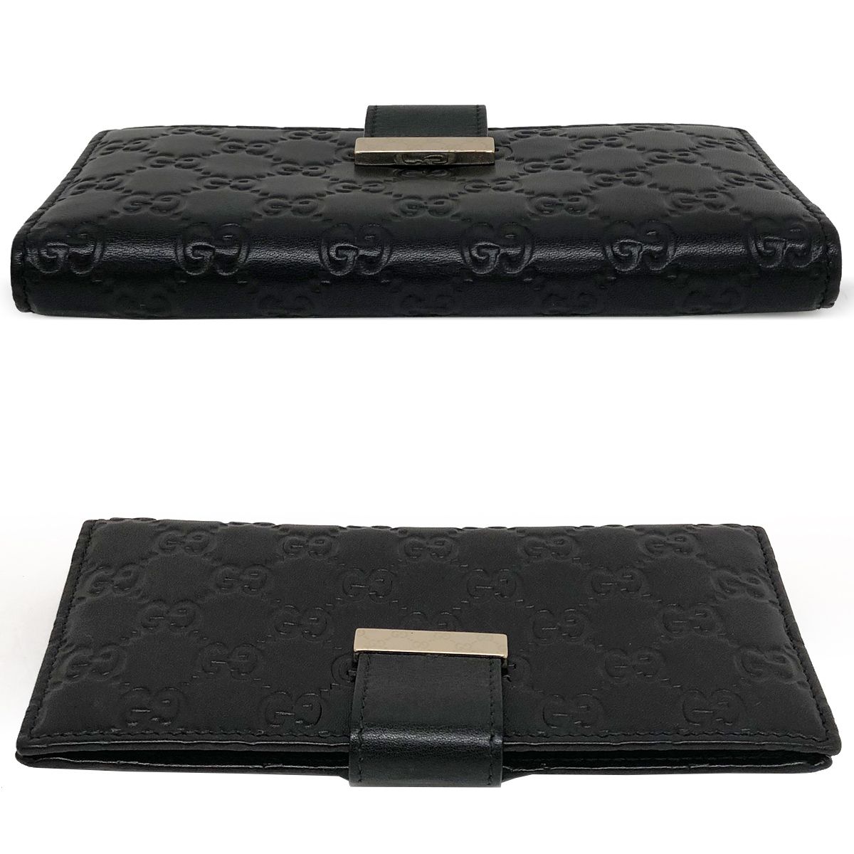 GUCCI グッチ シマ GG柄 二つ折り 長財布 財布 ウォレット ロゴバー