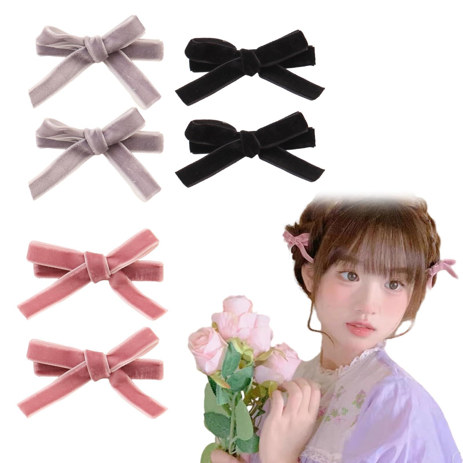 数量 ZHEJIA ヘアクリップ ヘアピン 3色 6個セット 蝶結び リボン 髪留め かわいい 髪飾り おしゃれ ヘアアクセサリー 和装 浴衣 入学式 卒業式 誕生日 結婚式 パーティー 子供 レディース