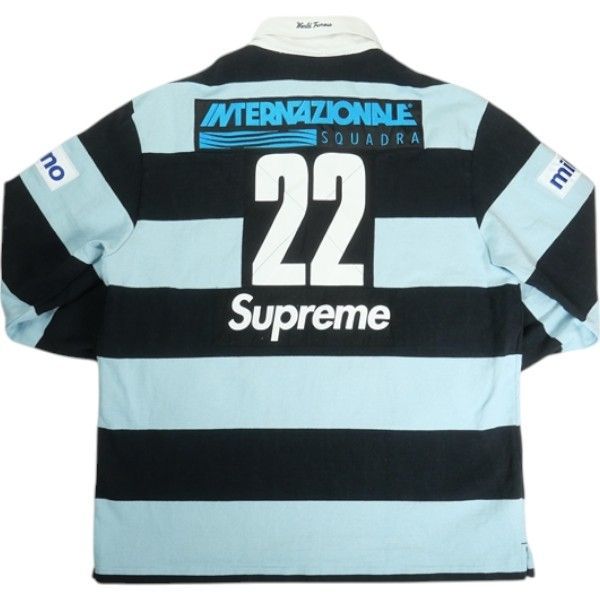 上品コーデはコレで安心！ 22SS シュプリーム SUPREME Size【L】 Stripe ラガー Rugby ウェア