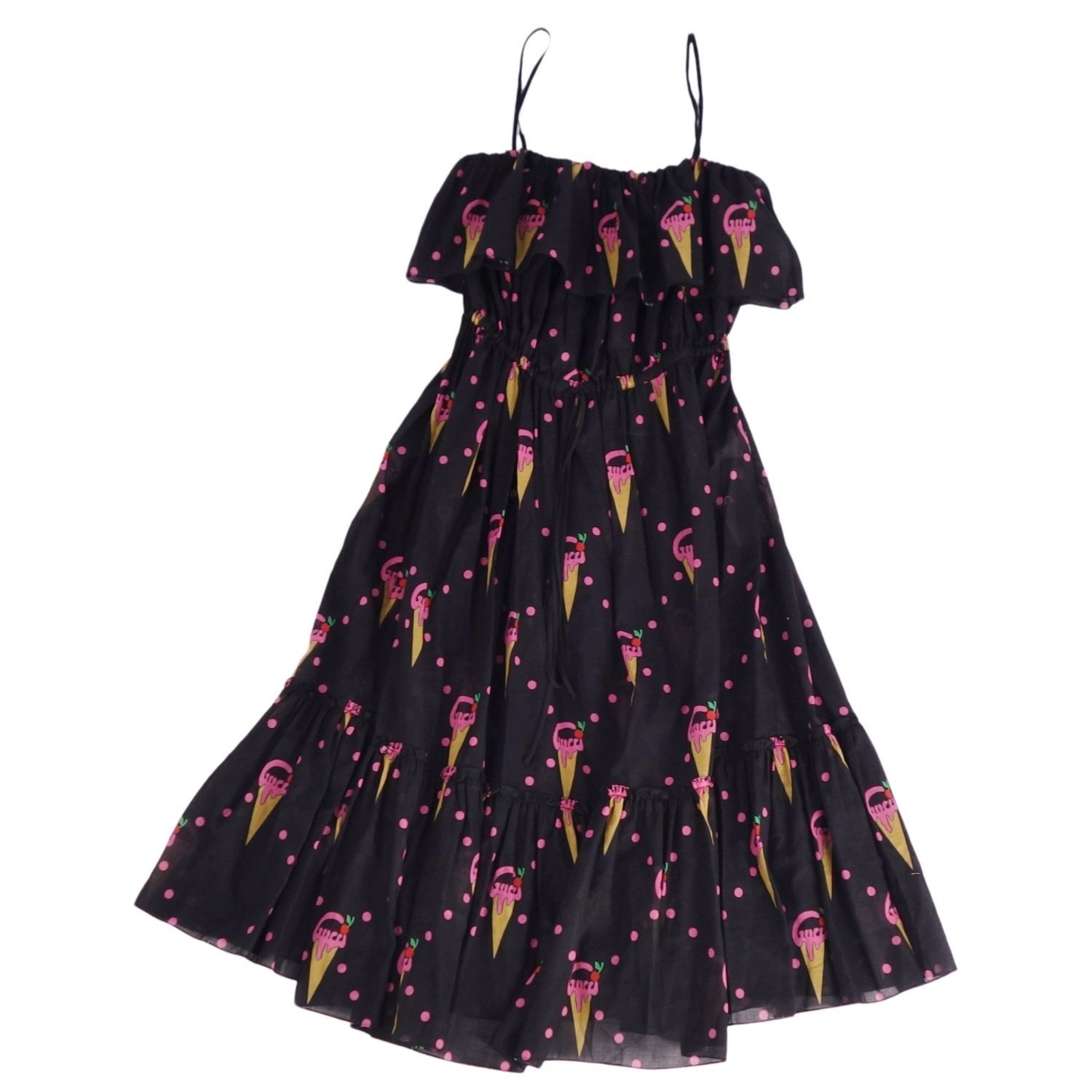 未使用 グッチ GUCCI ワンピース ノースリーブ 730392 総柄 コット