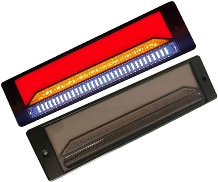 PLEAVIT テールランプ トラック 12v 24v 兼用 トレーラー 流れるテールランプ 汎用 大型 led クリア 左右セット( クリア 左右セット)