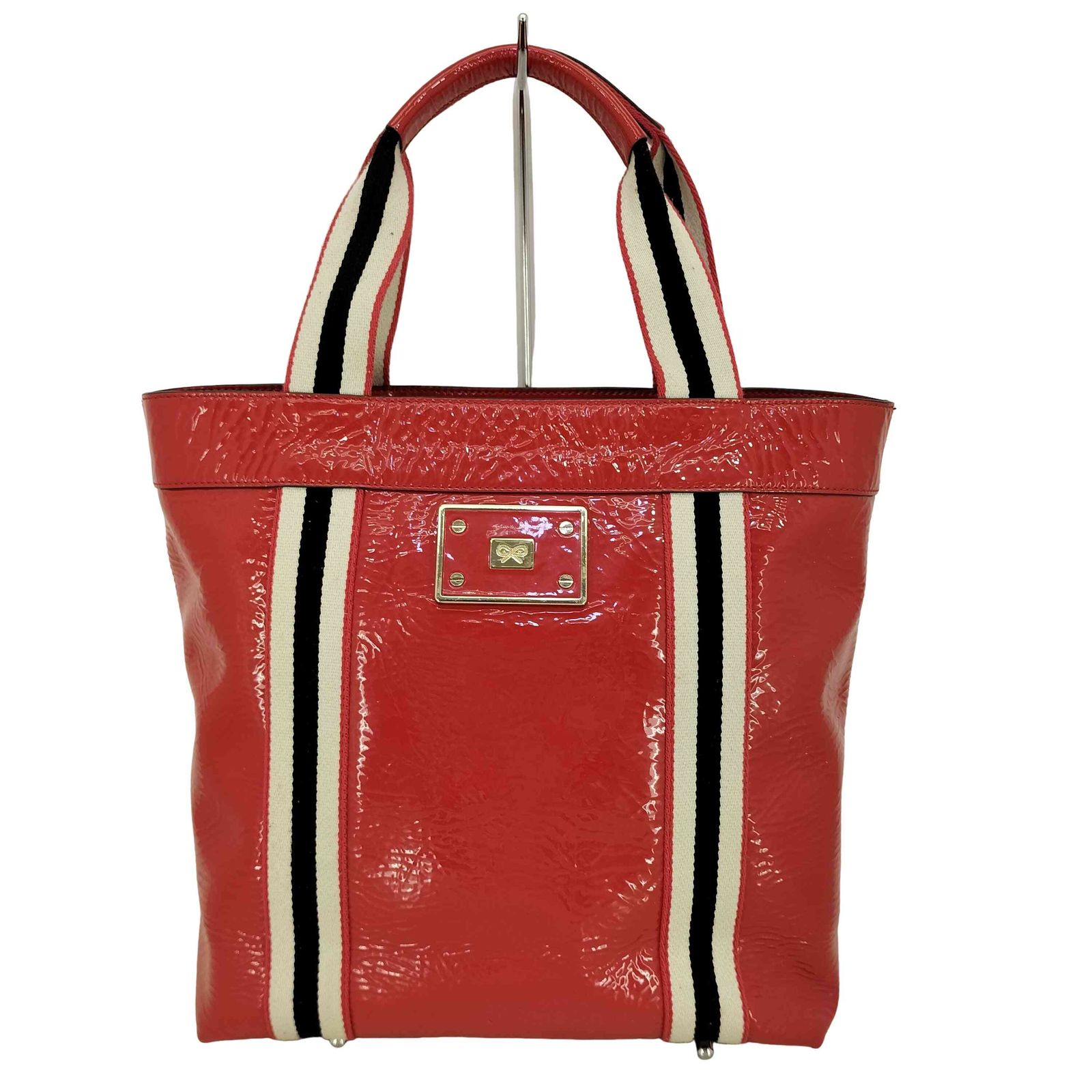 アニヤハインドマーチ ANYA HINDMARCH ロゴプレート エナメル トート 