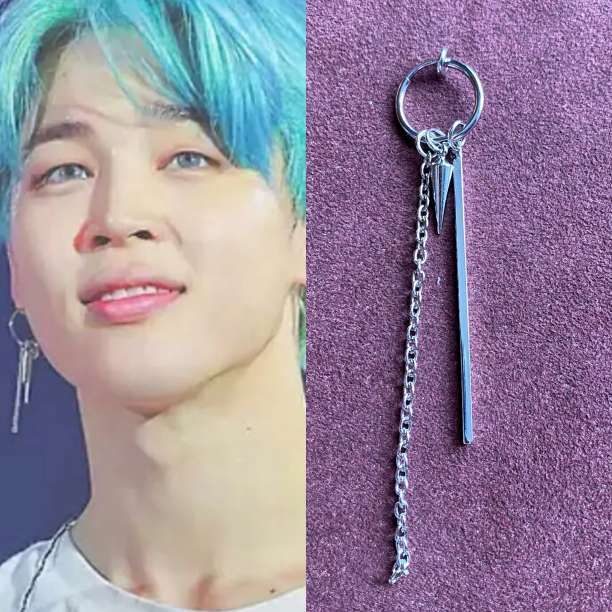 【新品未開封】BTS ジミン イヤリング　ピアス　カード付 イヤリング BTS ジミン スパイクチェーン メンズ レディース