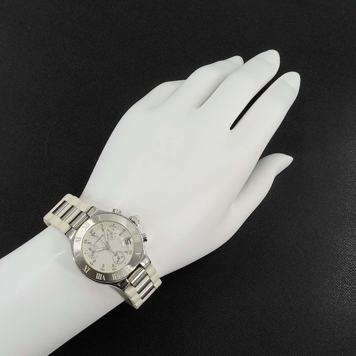 カルティエ マスト21 クロノスカフ クオーツ デイト メンズ腕時計