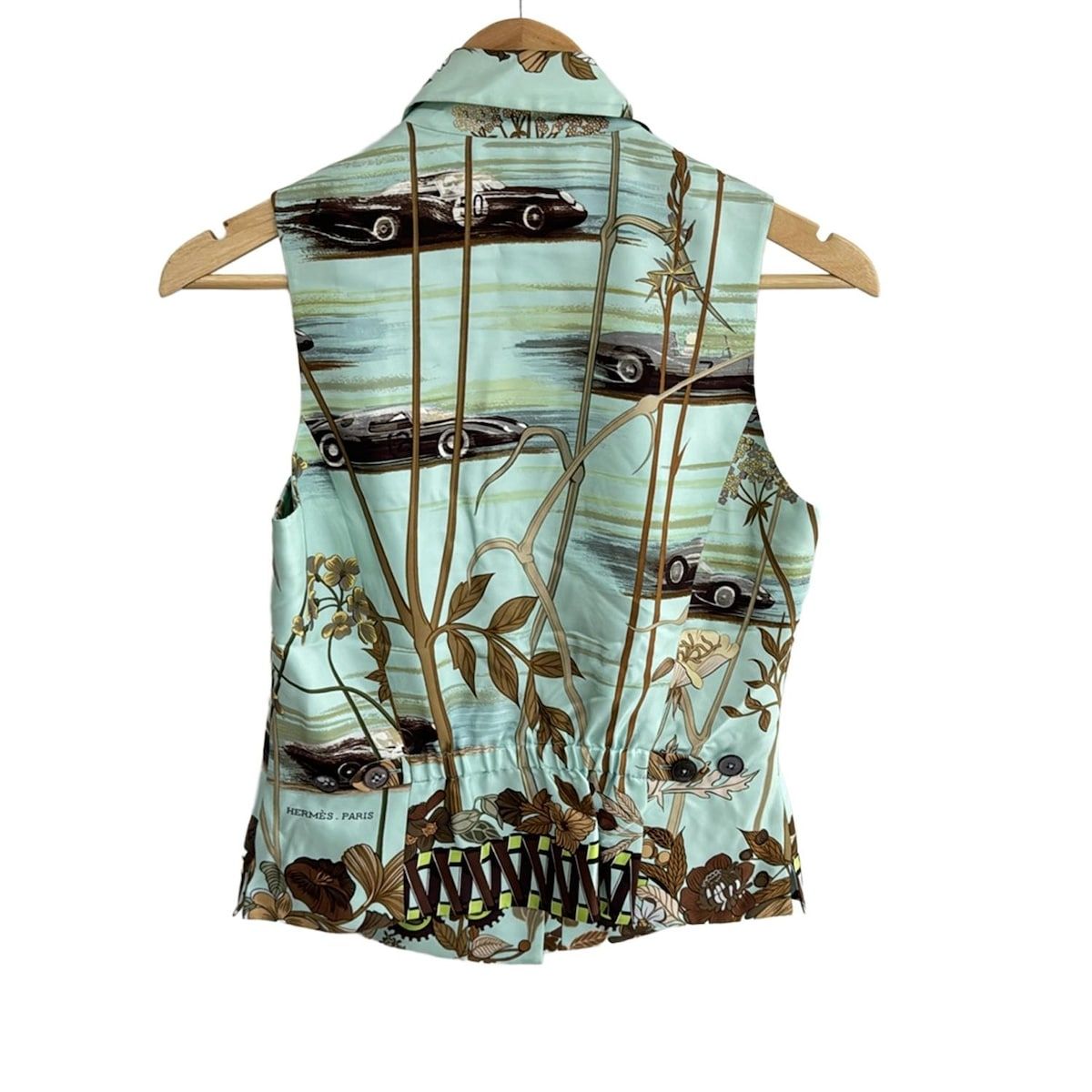 HERMES エルメス シルクベスト 38 美品 オールド エルメス アニマル柄