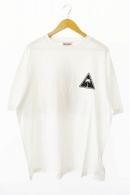 パームエンジェルス ヤシの木＆ロゴ プリントTシャツ ブラック パームエンジェルス ヤシの木 プリント 半袖Tシャツ XXL 白