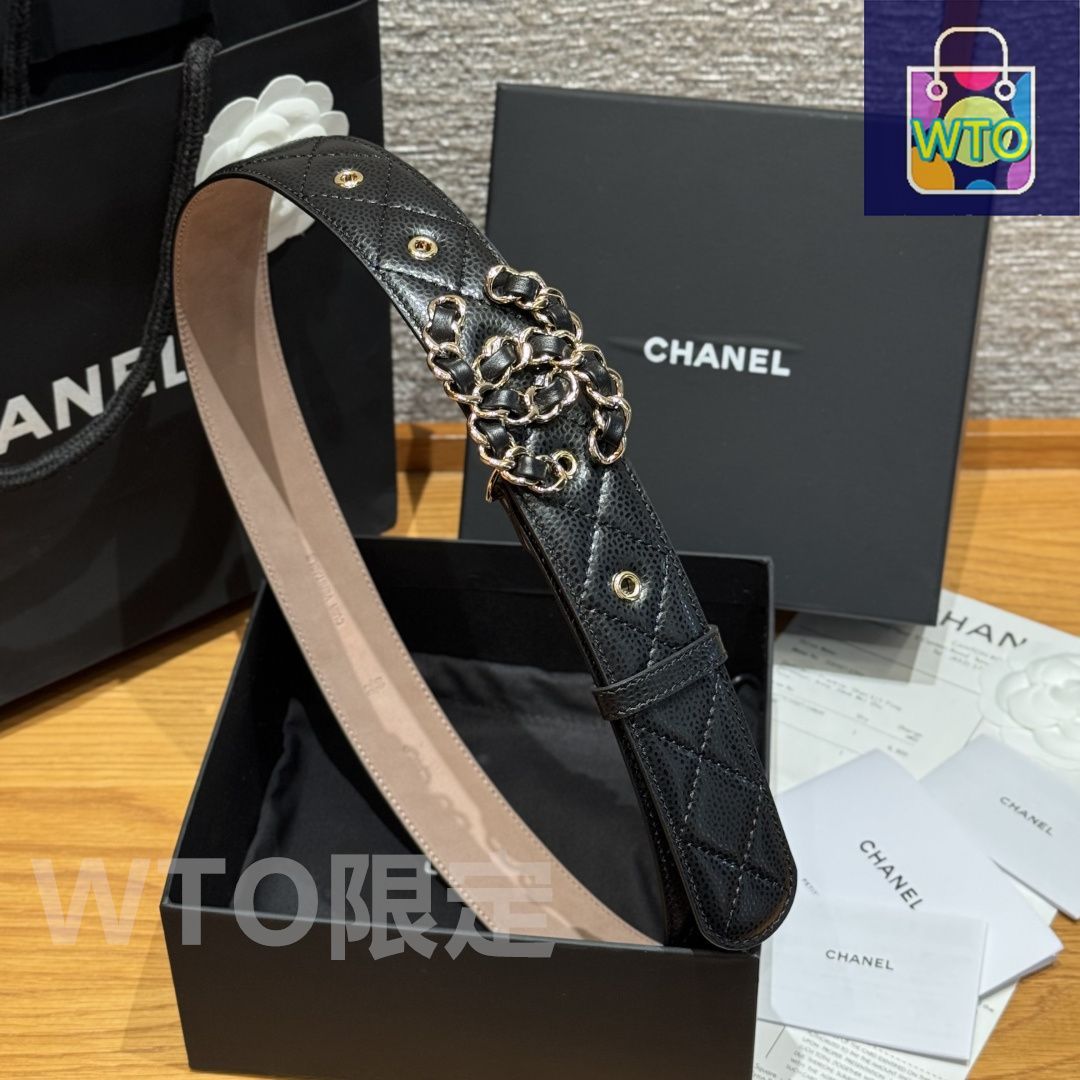 ‼️値下げ‼️シャネル ベルト❤️ CHANEL - シャネル 時計用 レザー ベルト ブラック 16mm