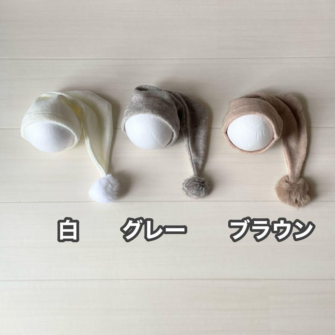 グレー♪ファー付き三角帽子♪ニューボーンフォト撮影衣装