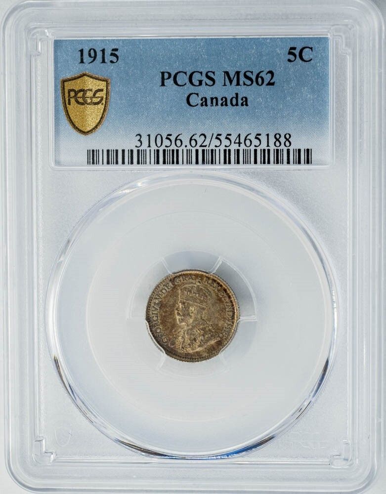 1915 Canda Five Cents 5c MS62 PCGS Secure 949952-1