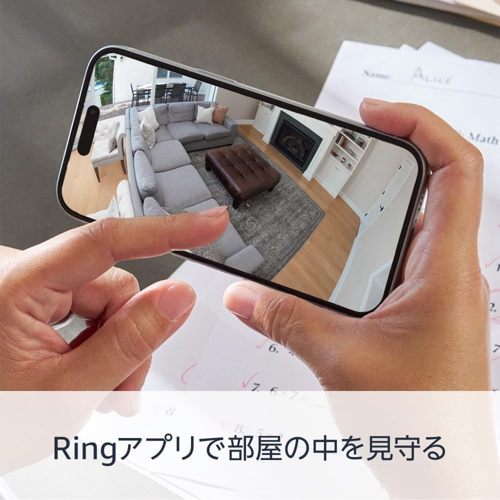 Ring Ring ホワイト Cam Indoor Pan-Tilt Homeプラン30日間無料体験 パンチルト 屋内用防犯カメラ 上下169° 左右360° 首振り機能付きインドアカム
