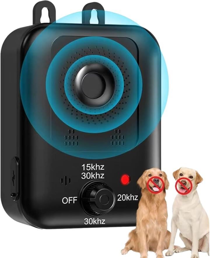 geneX 無駄吠え防止 犬超音波吠え防止器具 犬の訓練用 吠え防止グッズ 自動発信 遠隔操作 吠え防止３段階感度調節 超音波の最大距離は15ｍ 安眠妨害 夜泣き対策 安全無害 防水 室内 屋外(ブラック)