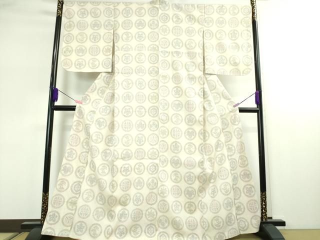 平和屋本店■極上　本場結城紬　重要無形文化財　100亀甲　吉祥丸文　逸品　未使用　DZAA2376kh4 平和屋本店□極上 本場結城紬 重要無形文化財 100亀甲 吉祥丸文 逸品