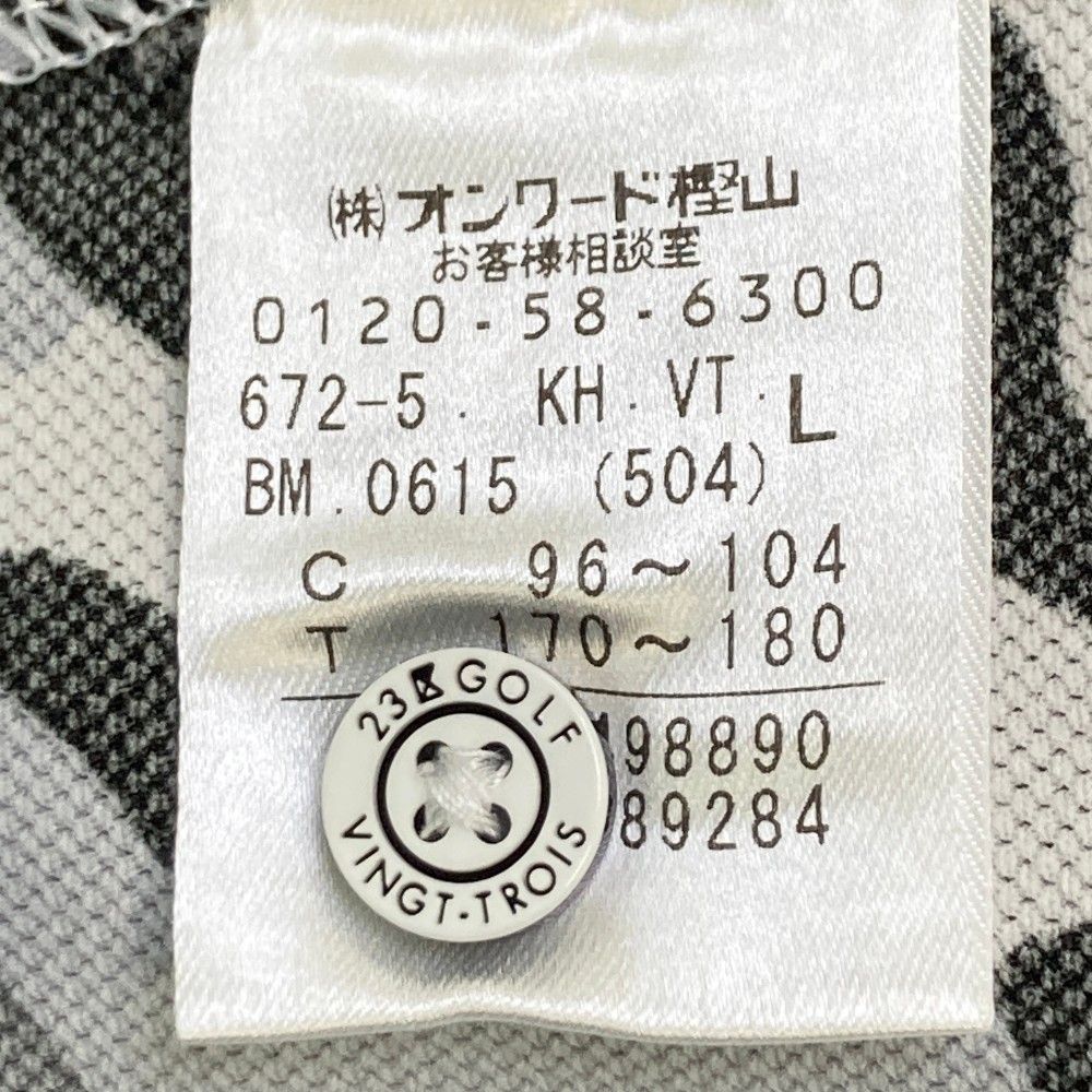 サイズ：L 23区GOLF ニジュウサンクゴルフ ラバーロゴ 半袖