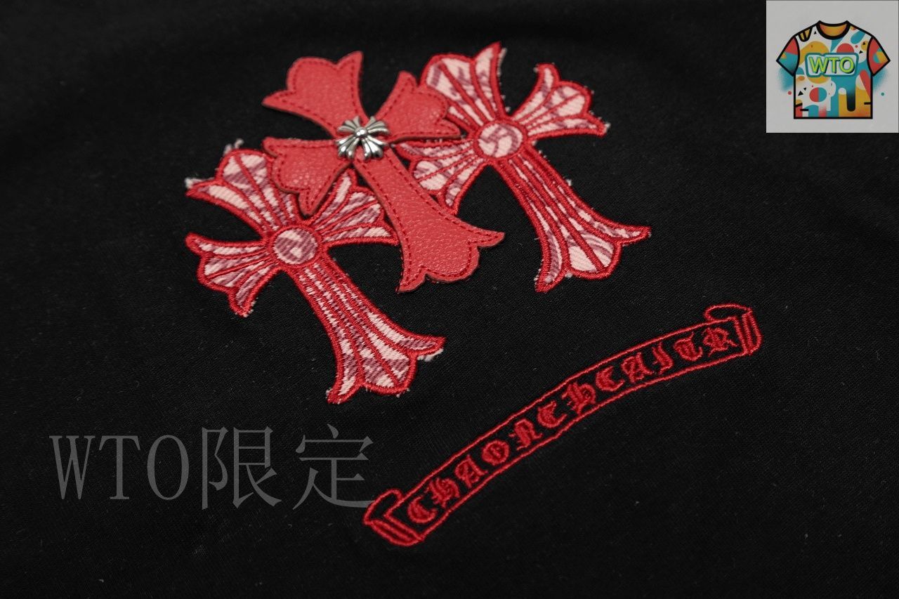 今日特価】Chrome Hearts 重工刺繍?布紋クロス皮標短袖-2 - メルカリ
