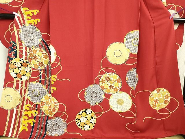 平和屋本店□極上 創業460年・千總 振袖 駒刺繍 鏡裏花文 金彩 逸品 DZAA1941kh4 - メルカリ