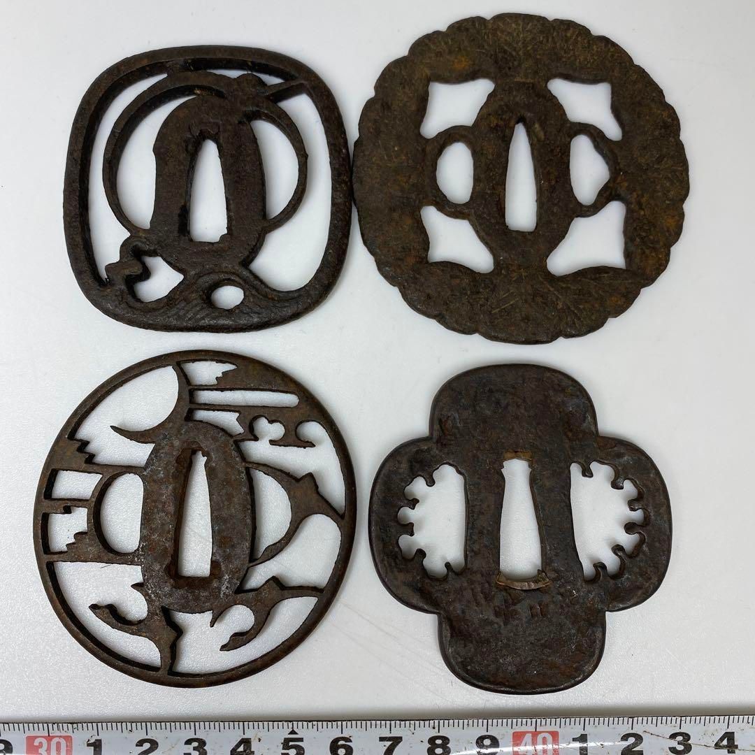 江戸時代 透鍔4点 327g 東里6-1120