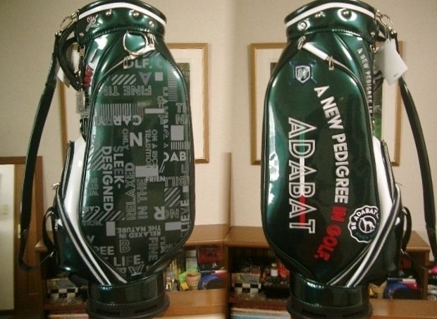 アダバット adabat アシメトリー デザイン プリント柄 エナメル素材 グリーン緑 ゴルフバッグ