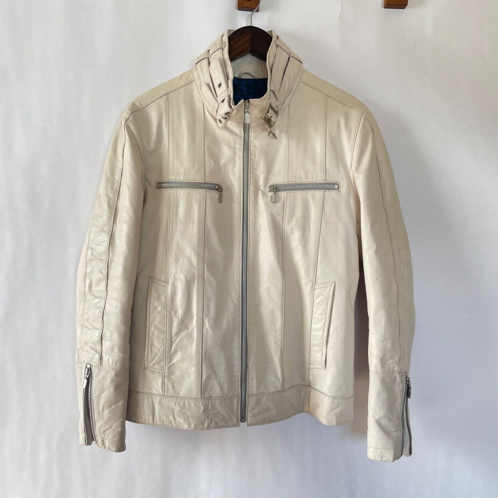 良 トルネードマート メンズ 牛革 japanese label Y2K バッファロー レザージャケット M ホワイト