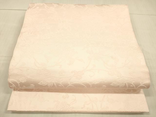 平和屋着物●六通柄袋帯 つづれ織 花唐草文 虹色 正絹 DAAX5630cm