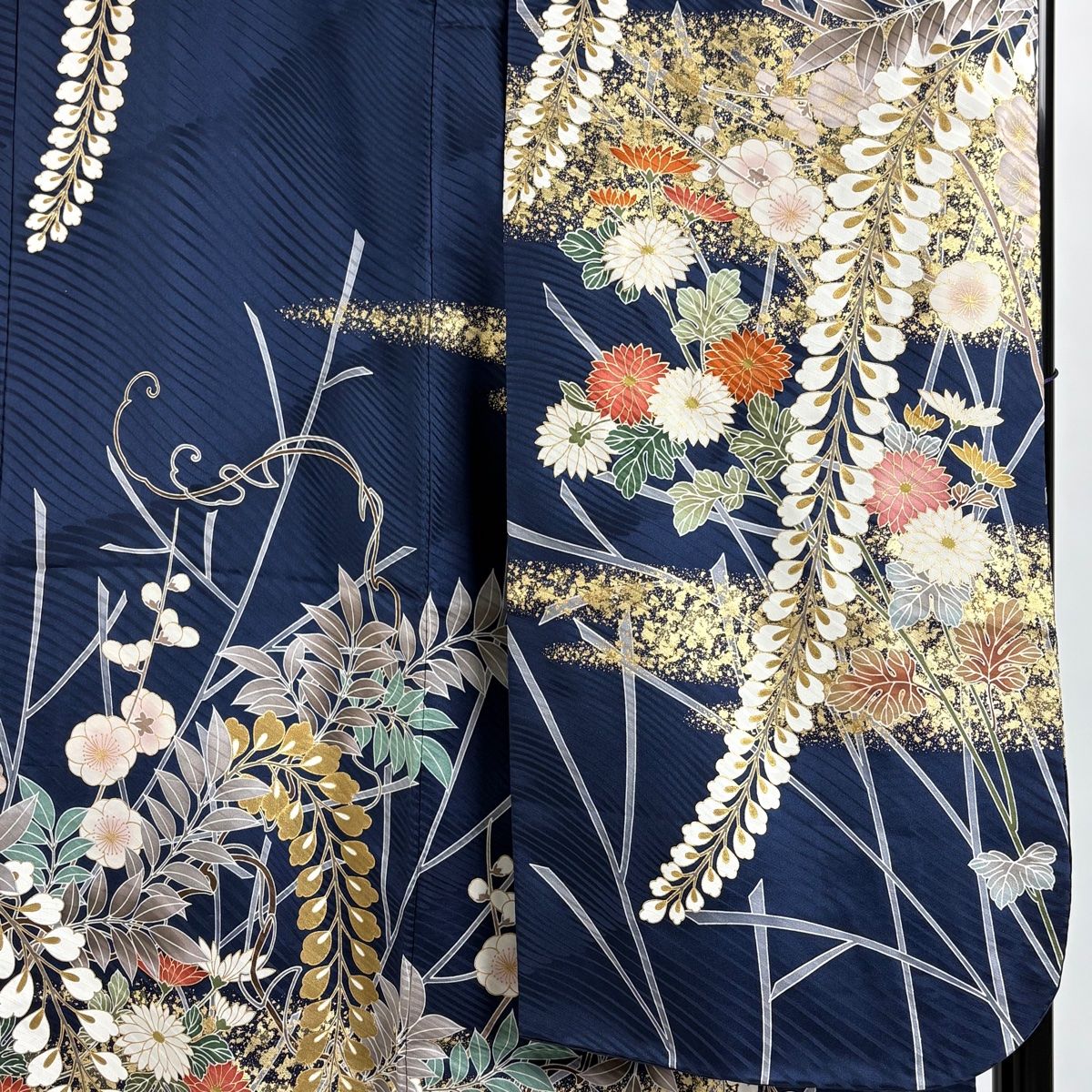 振袖 身丈159cm 裄丈68cm L 袷 袋帯フルセット ますいわ屋 藤 菊