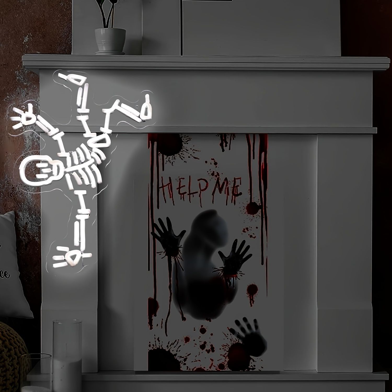 ナイトライト 壁掛けライト テーブルランプ LEDライト ダンシングスケルトン ユニーク おしゃれ かわいい 間接照明 プレゼント 寝室 授乳ライト インテリア デスク オフィス USB式 プラスチック ハロウィン装飾 NEXPOTALLINN_EU