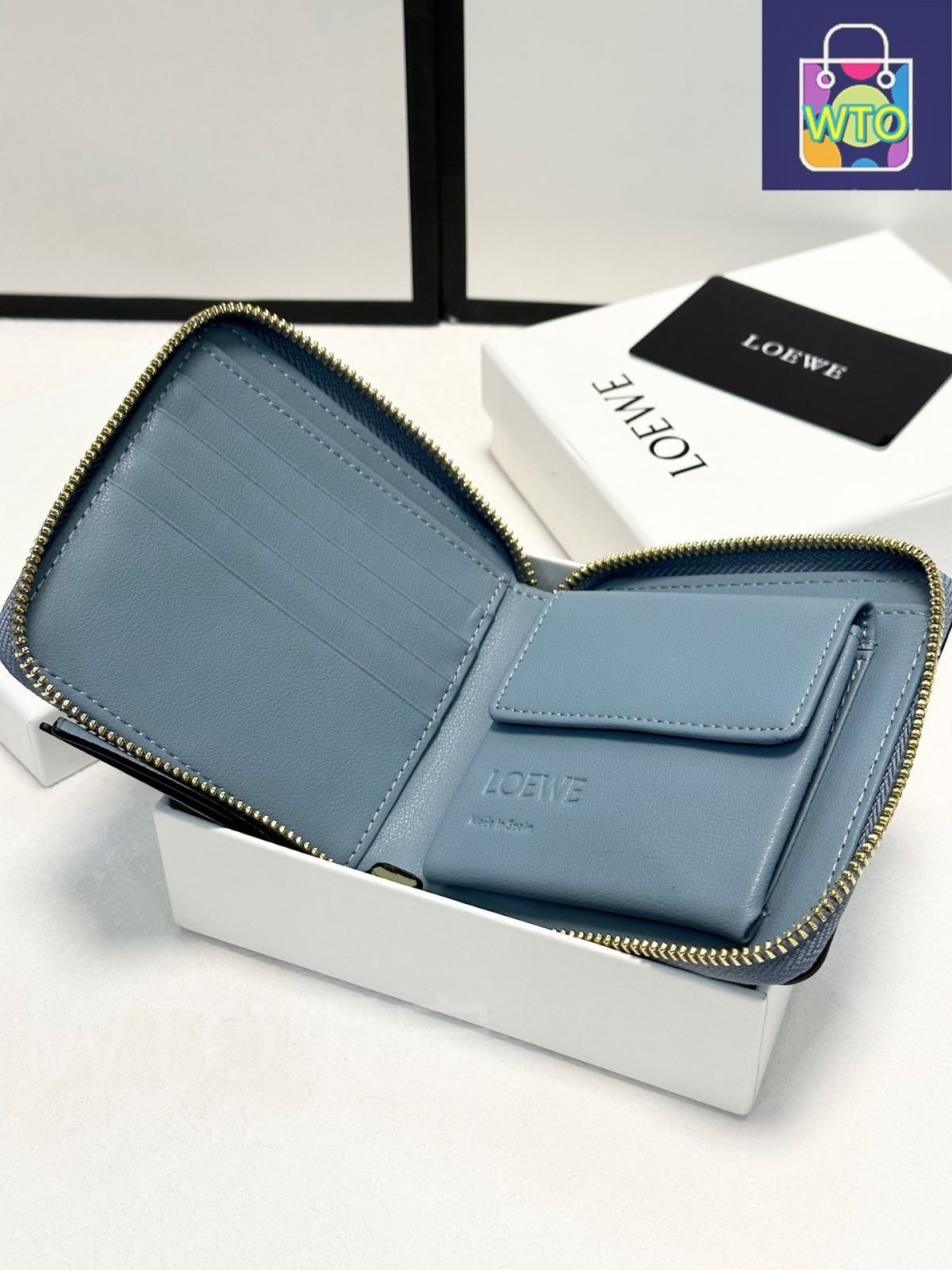 Loewe レザーウォレット　ブラック　高品質で実用的なデザイン！新品未使用品 今日特価】Loewe レザーウォレット, マルチカラー, 高品質で実用