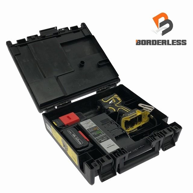 品 Panasonic パナソニック 18V 充電インパクトドライバー EZ1PD1J18D-Y 黄色 バッテリ2個 5.0Ah 充電器 ケース付 充電式