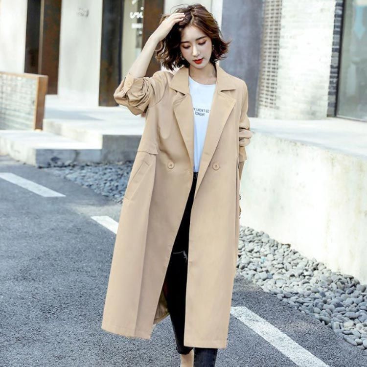 スプリングコート トレンチコート レディース 秋服 春 ロング Aライン ベルト付き オシャレ 着痩せ アウター 韓国風 通勤 オシャレ OL 20代 30代 40代 50代 : [NA] 春物 レディーストレンチコート レディース