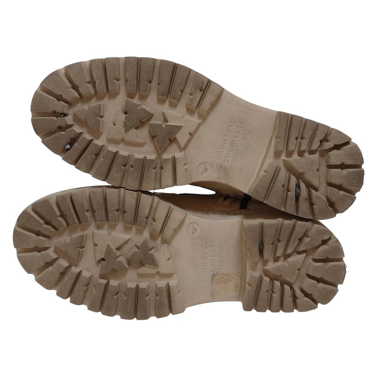  ブルネロクチネリ ショートブーツ 35 レディース - ベージュ×黒×ダークブラウン レースアップ レザー ファー ブーティ ブーツ