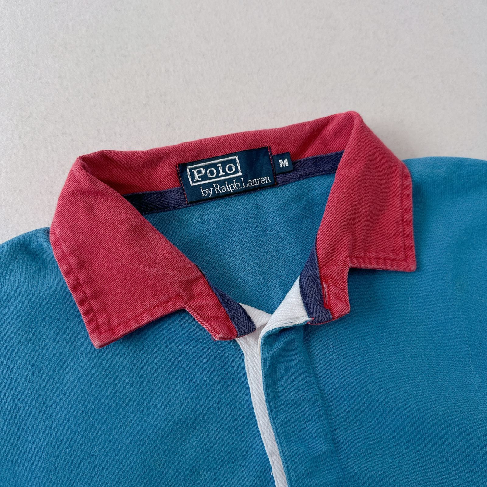 新品 90s POLO Ralph Lauren 半袖ポロシャツ ラガーシャツ Ralph Lauren - 90s ポロ ラルフローレン ボーダー 半袖 ラガー