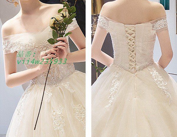  花嫁 ウェディングドレス 白ドレス 大きいサイズ オフショルダー 結婚式 着痩せ 3 L 2 シャンパン ドレス ホワイト 二次会 vii 4 w 235933 その他 ブライダル小物