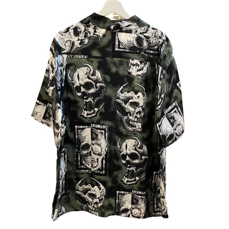 ワコマリア WACKO MARIA タグ付き 56Tattoo Studio タトゥースタジオ HAWAIIAN SHIRT アロハシャツ 半袖 スカル  総柄 薄手 XLサイズ 緑 グリーン - メルカリ