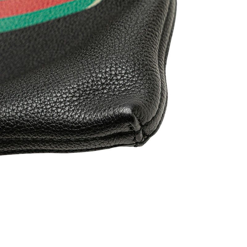 確かな品質。必見！ グッチ ロゴプリント ポートフォリオ クラッチバッグ ポーチ 500981 ブラック レザー レディース GUCCI 1-0226891 驚きの価格が実現!