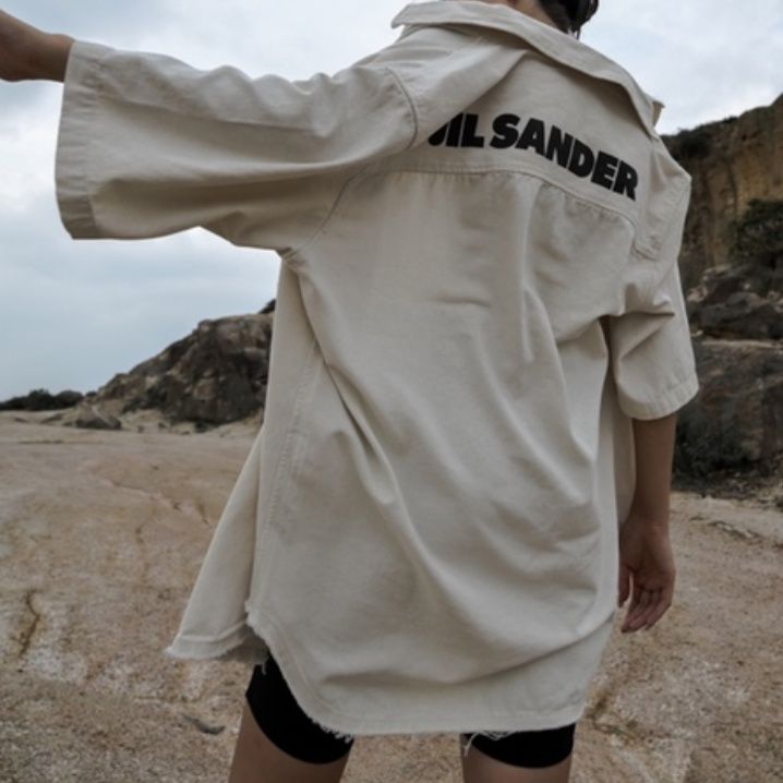 新品未使用品　ジルサンダー JIL SANDER シャツ 大きなシルエット  ベージュ 半袖 男女兼用