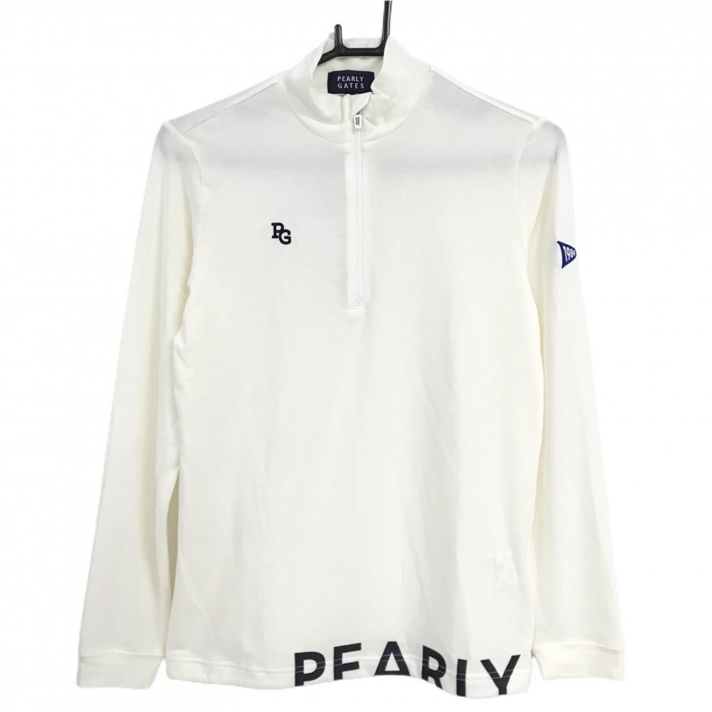 パーリーゲイツ 長袖ハイネックシャツ アイボリー ハーフジップ 微起毛 レディース 1 M ゴルフウェア 2025年モデル PEARLY GATES