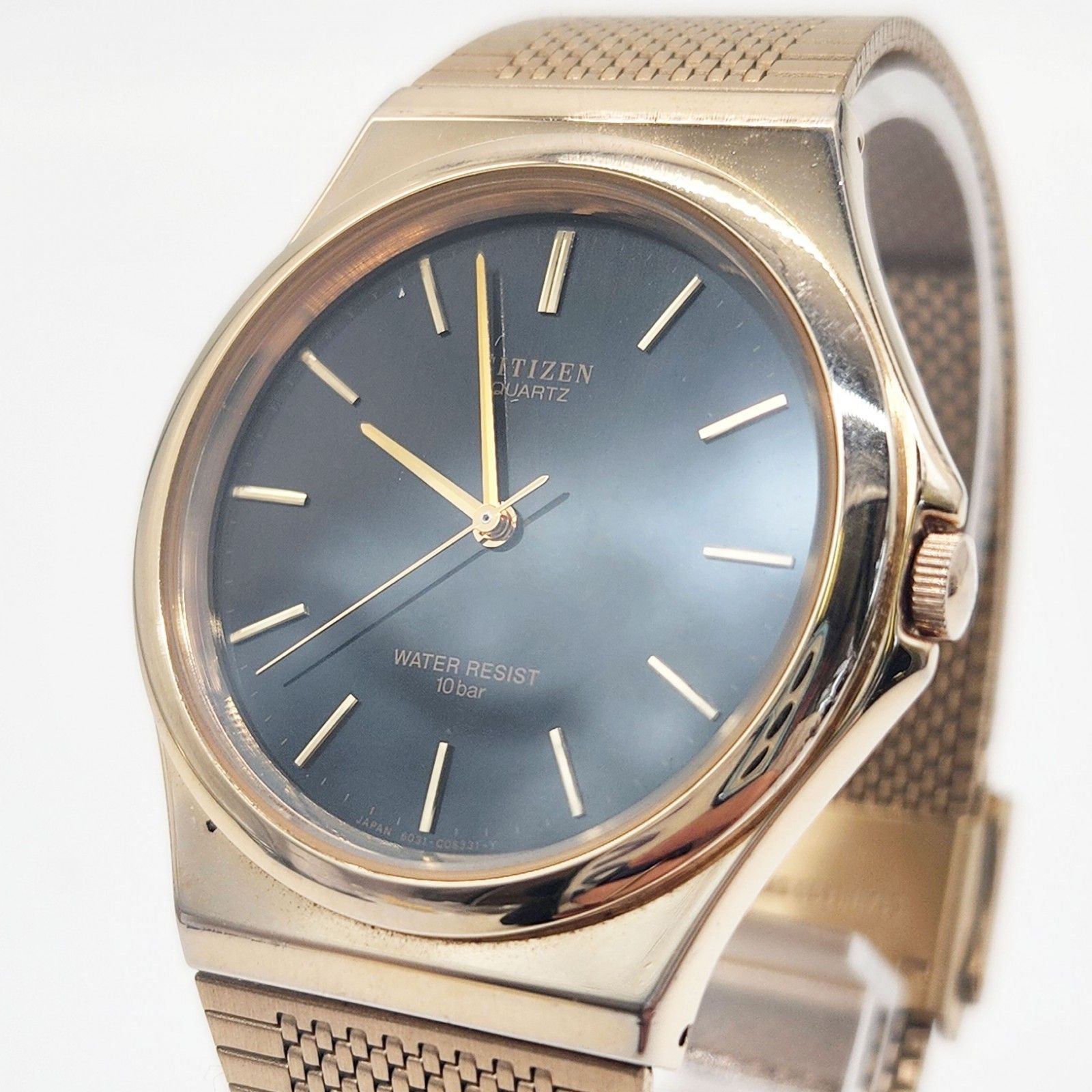 シチズン CITIZEN メンズ 腕時計 T4-G02638 黒文字盤 SS ゴールド アナログ クォーツ QZ ウォッチ