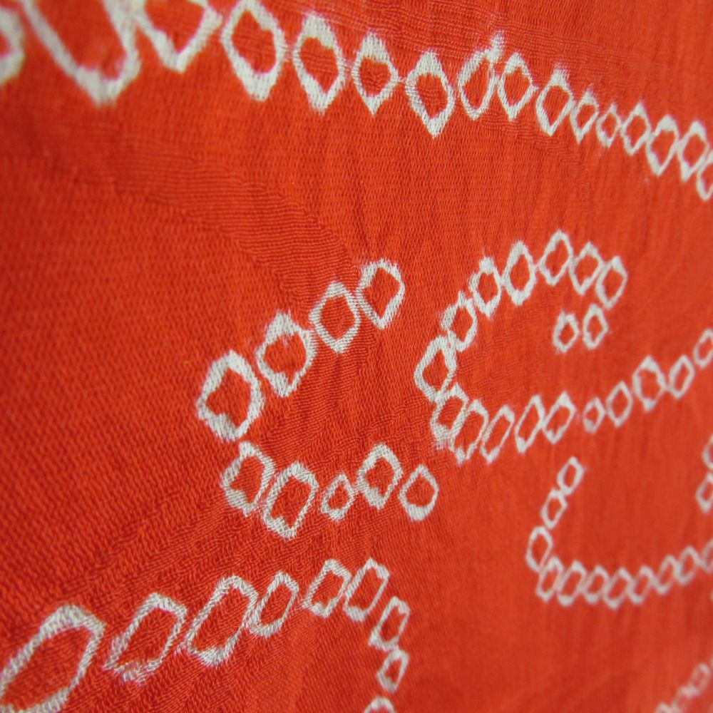 子供着物 女の子用 一つ身 正絹 赤色ｘ白色ｘ多色 絞り 鼓に花々紋様 フォーマル 女児 七五三 祝着 子供きもの  身丈96cm 【キモノオフ野々市若松店】 子供着物 女の子用 一つ身 正絹 赤色x白色x多色 絞り 鼓に花々紋様