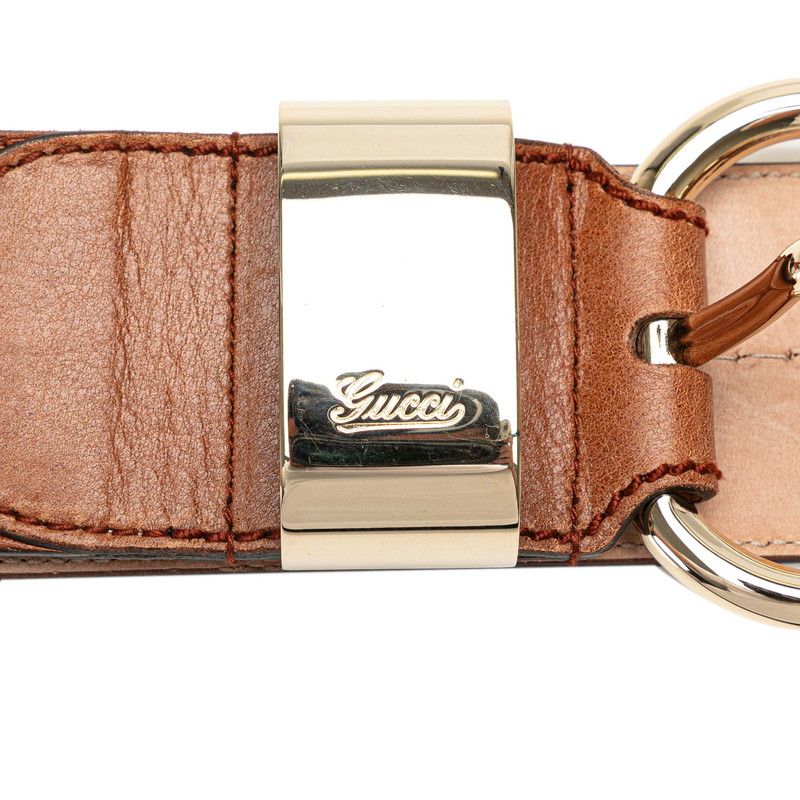 a出品 グッチ グッチシマ ベルト サイズ：85 181465 ブラウン ゴールド