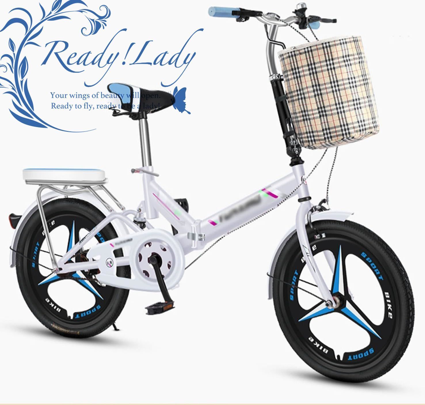 折りたたみ自転車 折りたたみ式折りたたみシティバイク 高炭素鋼フルサスペンション自転車 軽量折りたたみ自転車 16in