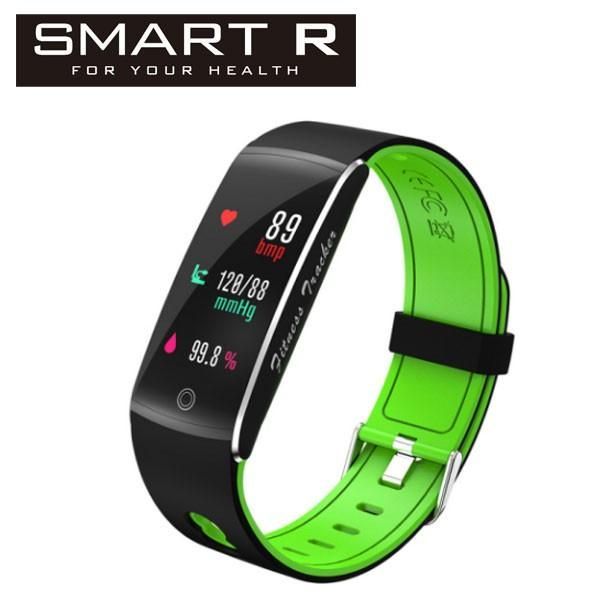 【国内正規品】SMART R スマート R スマートウォッチ 睡眠モニター・消費カロリー表示・歩数計・心拍数   B15 BKGN　グリーン