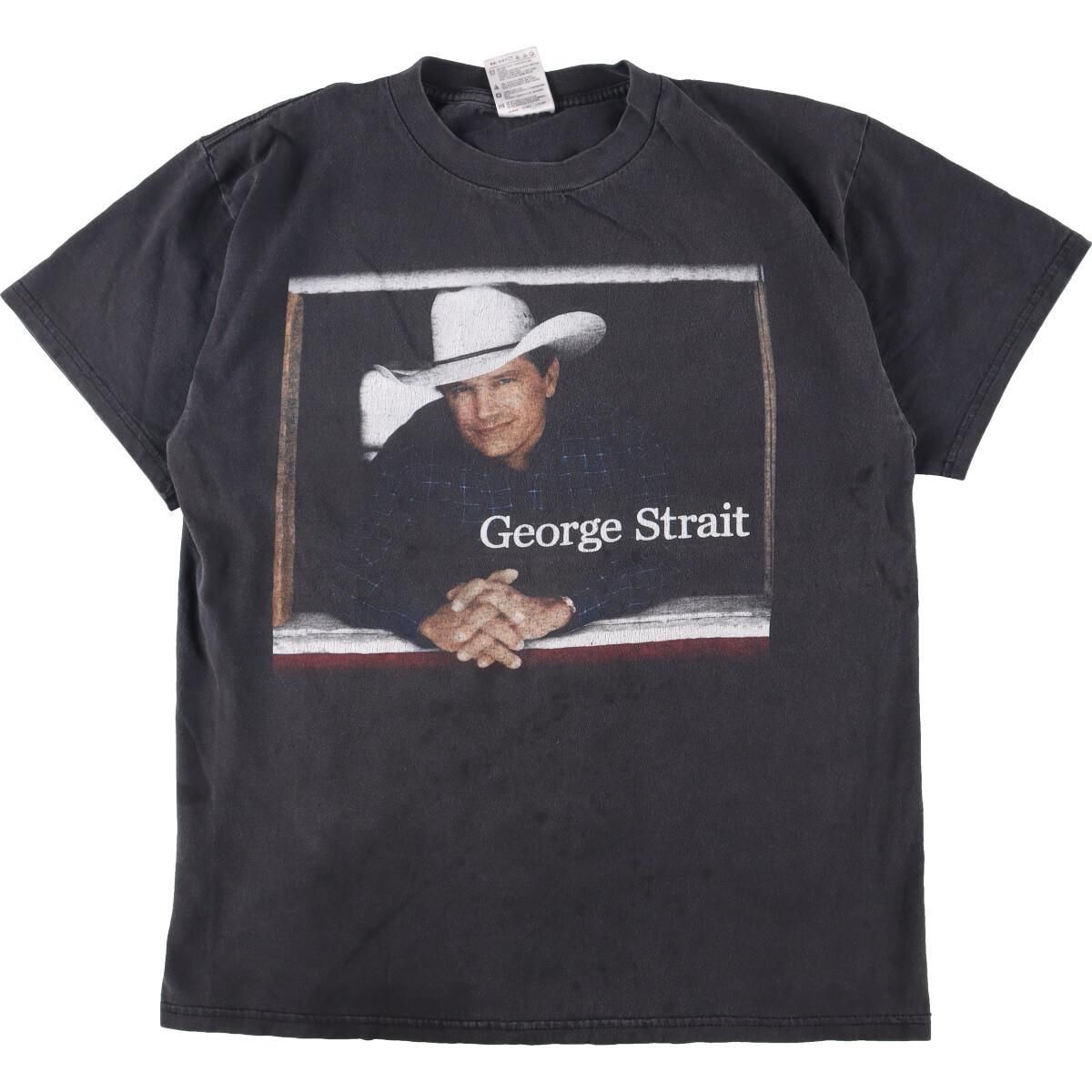 ALSTYLE APPAREL&ACTIVEWEAR GEORGE STRAIT ジョージストレイト 両面プリント ロンT バンドTシャツ バンT メンズM /eaa358568ブラック系黒色柄