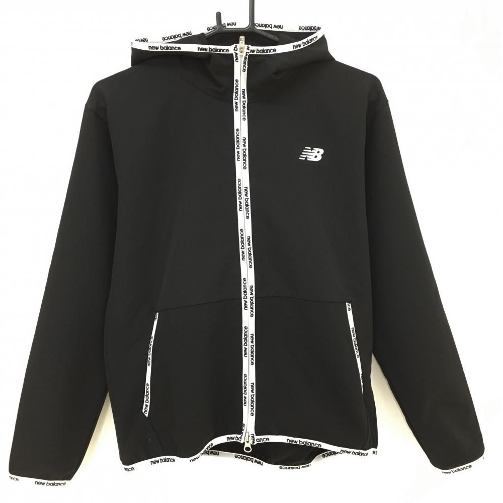 ニューバランスゴルフ ジップパーカー 黒×白 ロゴパイピング レディース 2 L ゴルフウェア 2025年モデル New Balance