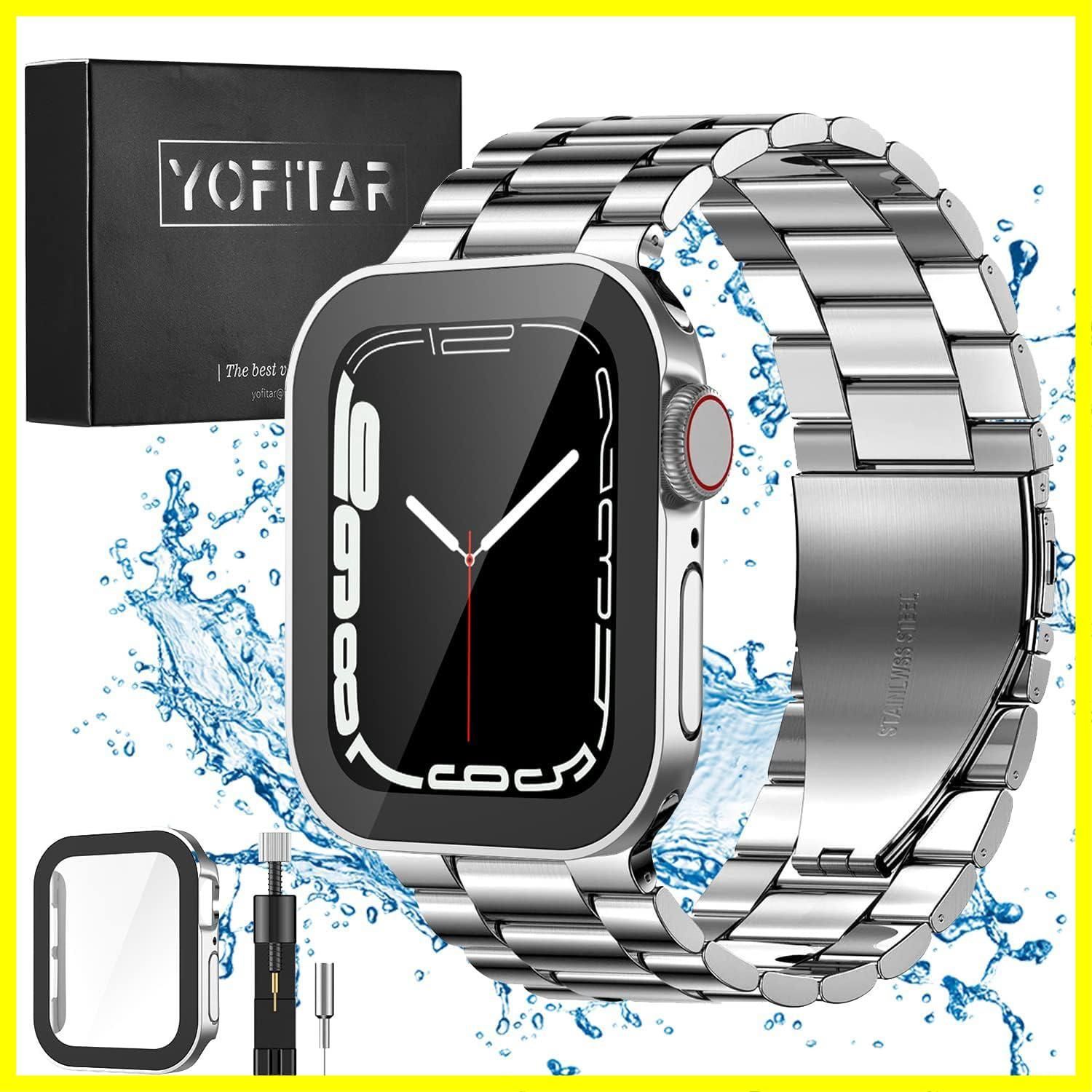 【在庫処分】長さ調整器具付き Watchアクセサリー Apple 全面保護 Apple Apple バンド バンド iWatch 交換ベルト アップルウォッチ SE2/6/SE/5/4対応 防水防（40mmシルバー） Watch Watch ステンレス製 4