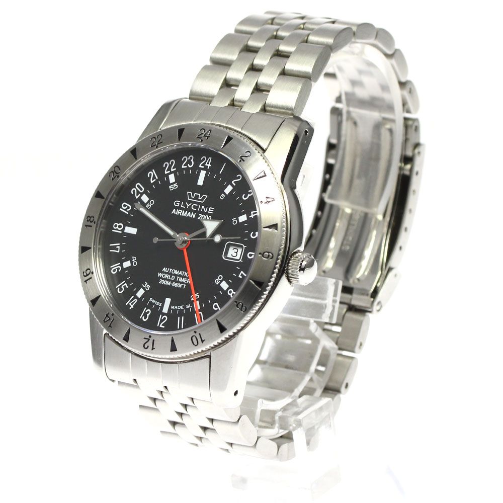 グリシン GLYCINE 3764 エアマン2000 GMT デイト 自動巻き メンズ良品 