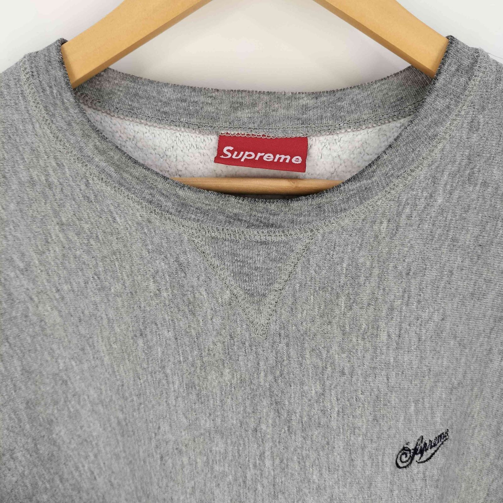 シュプリーム Supreme 90s USA製 初期 ロゴ刺繍 クルーネック 