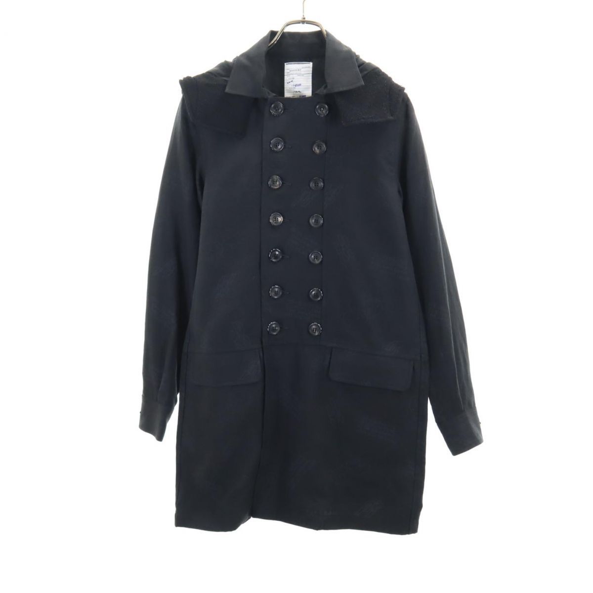 シャリーフ 日本製 リネン トレンチコート 2 黒 SHAREEF メンズ シャリーフ 日本製 リネン トレンチコート 2 黒 SHAREEF メンズ 古着