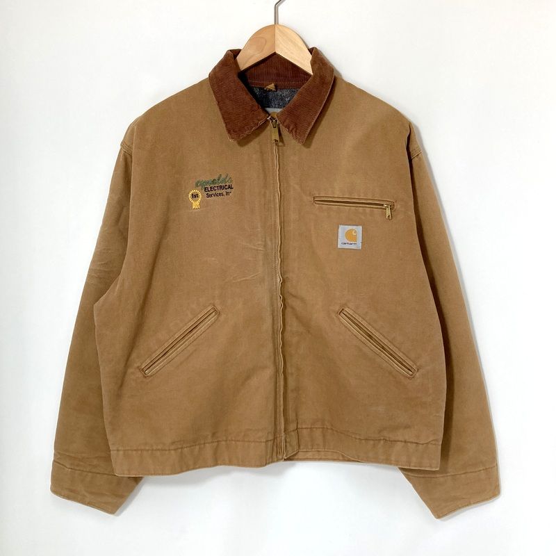 Carhartt カーハート デトロイトジャケット ワークジャケット ジップアップ 裏地ブランケット L～XLサイズ相当 ブラウン アウター A14953◆