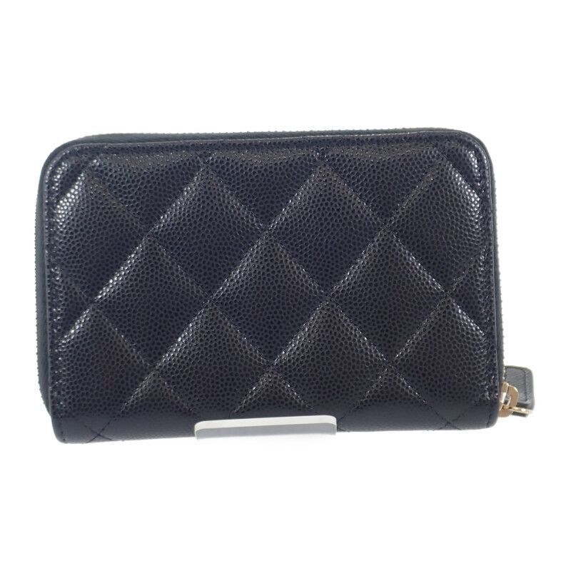 CHANEL】ジップ付コインパース コインケース グレインカーフ CHANEL】ジップ付コインパース コインケース グレインカーフ