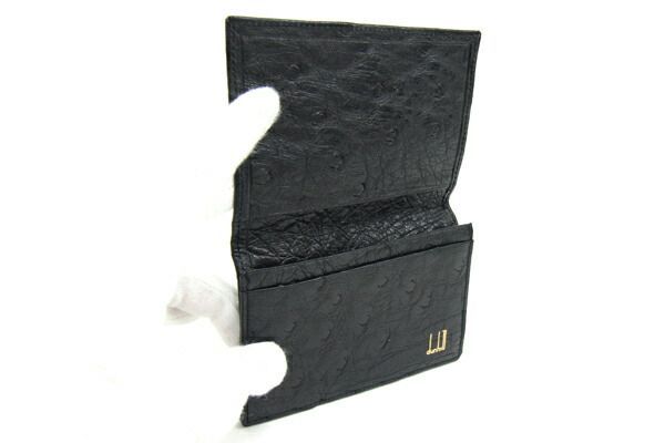 【新品未使用】ALFRED DUNHILL ダンヒル　名刺入れ オーストリッチ ダンヒル 名刺入れ ブラック オーストリッチ 中古 男性 - メルカリ