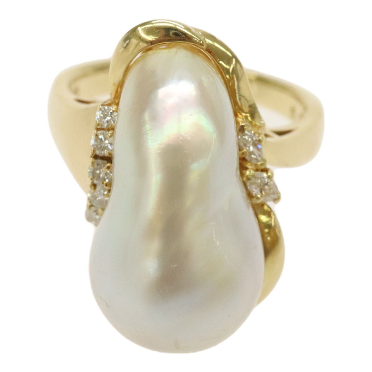 MIKIMOTO ミキモト K18YG 18金イエローゴールド 真珠 白蝶パール  